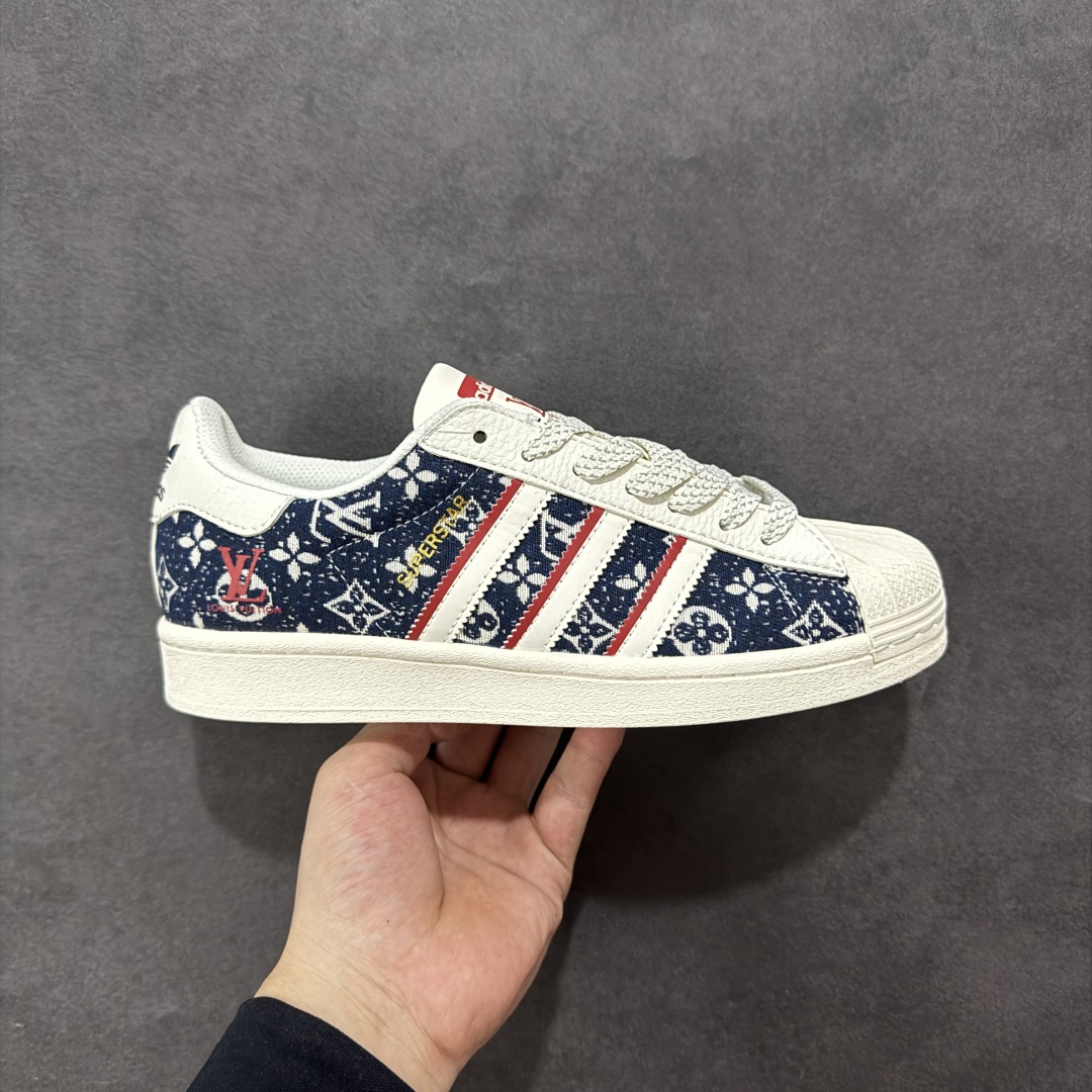 240 【定制版】AD Originals Superstar x Louis Vuitton 黑白红 JY8910