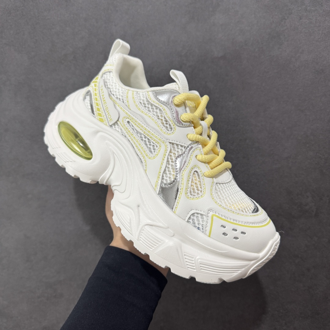 图片[3]-【公司级】GG-CC赵露思休闲运动气垫厚底增高老爹鞋系列 #广东大厂出品 完美细节 25ss春季新款厚底增高 大长腿 时髦look轻松定格 不费力展现率性氛围 高档银盒 酷帅机能风不规则设计气垫大底 白黄兰拼色造型设计 轻便舒适百搭 GGCC厚底增高简直就是小个子的快乐!不管怎么搭都好看~ 尺码：35 36 37 38 39 40-选品中心