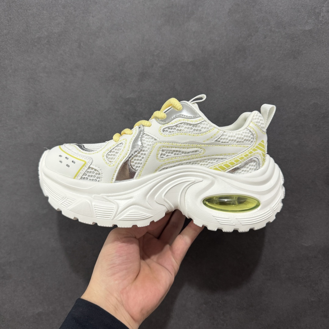 图片[2]-【公司级】GG-CC赵露思休闲运动气垫厚底增高老爹鞋系列 #广东大厂出品 完美细节 25ss春季新款厚底增高 大长腿 时髦look轻松定格 不费力展现率性氛围 高档银盒 酷帅机能风不规则设计气垫大底 白黄兰拼色造型设计 轻便舒适百搭 GGCC厚底增高简直就是小个子的快乐!不管怎么搭都好看~ 尺码：35 36 37 38 39 40-选品中心