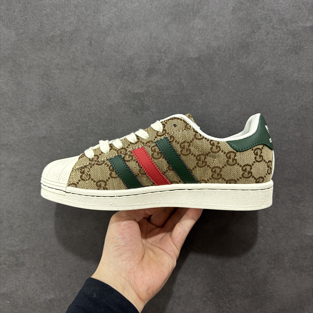 【定制版】Gucci x Ad Superstar 定制配色 古驰联名 三叶草低帮休闲百搭贝壳头板鞋 SD6807