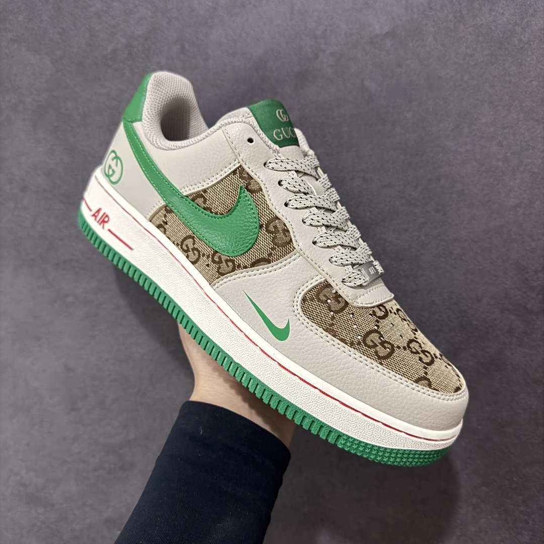 【定制版】Nike Air Force 1'07 Low 古驰联名 灰棕小绿勾 空军一号低帮休闲板鞋 LW9279-003