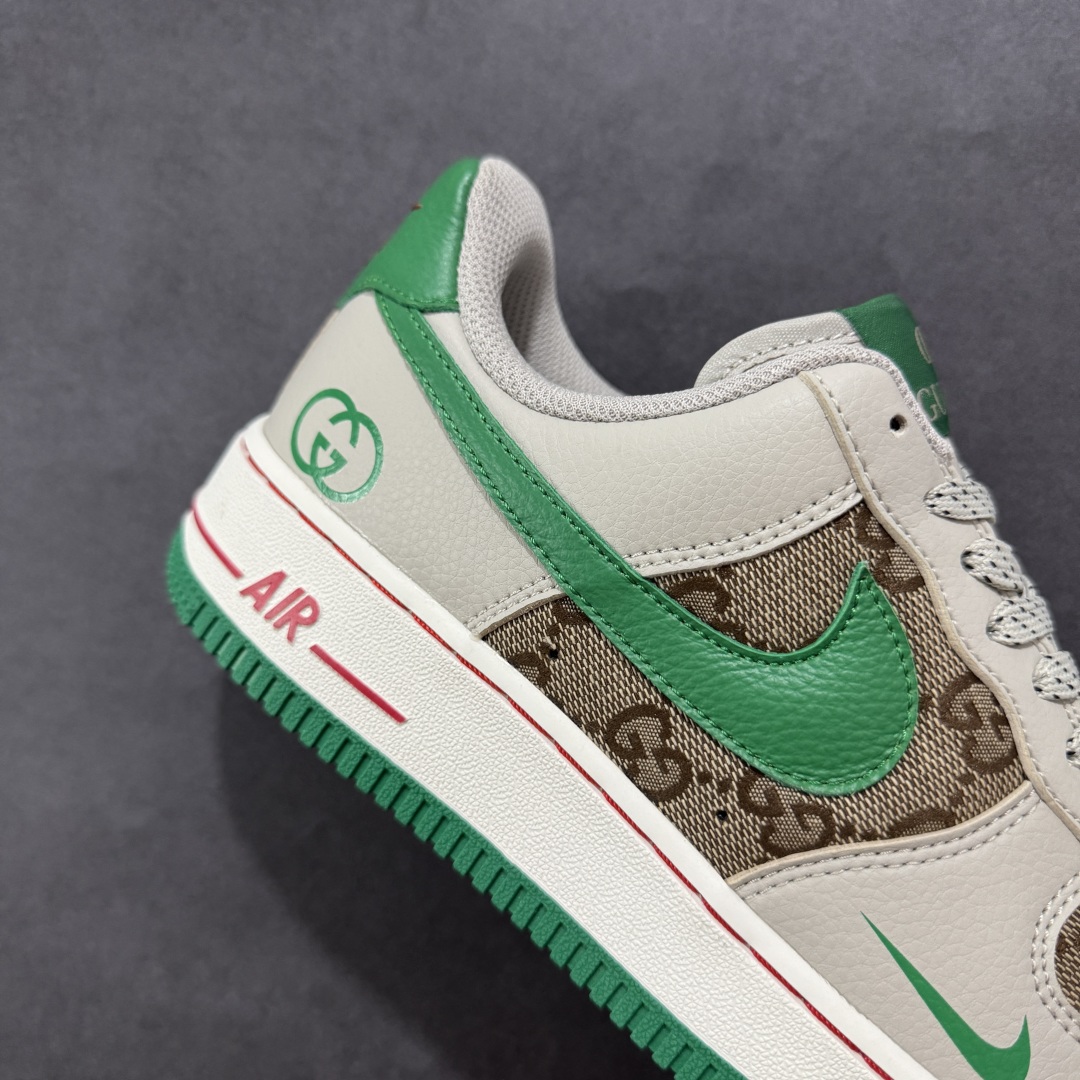 【定制版】Nike Air Force 1'07 Low 古驰联名 灰棕小绿勾 空军一号低帮休闲板鞋 LW9279-003