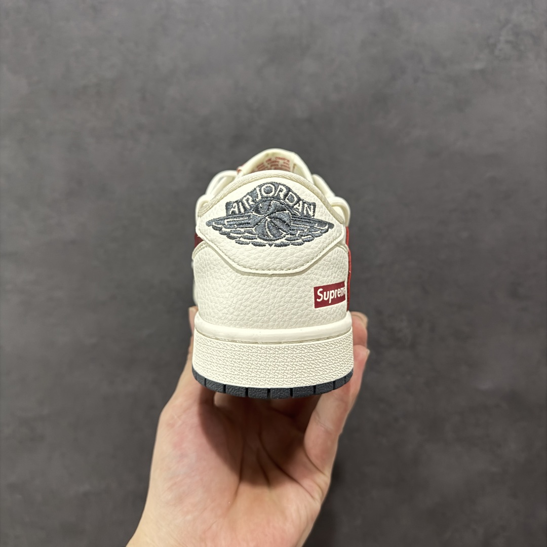 【定制版】Travis Scott x Fragment Design x Air Jordan 1 Low OG SP AJ1 Supreme联名 红黑勾抽绳 低帮文化休闲板鞋 DM6868-109