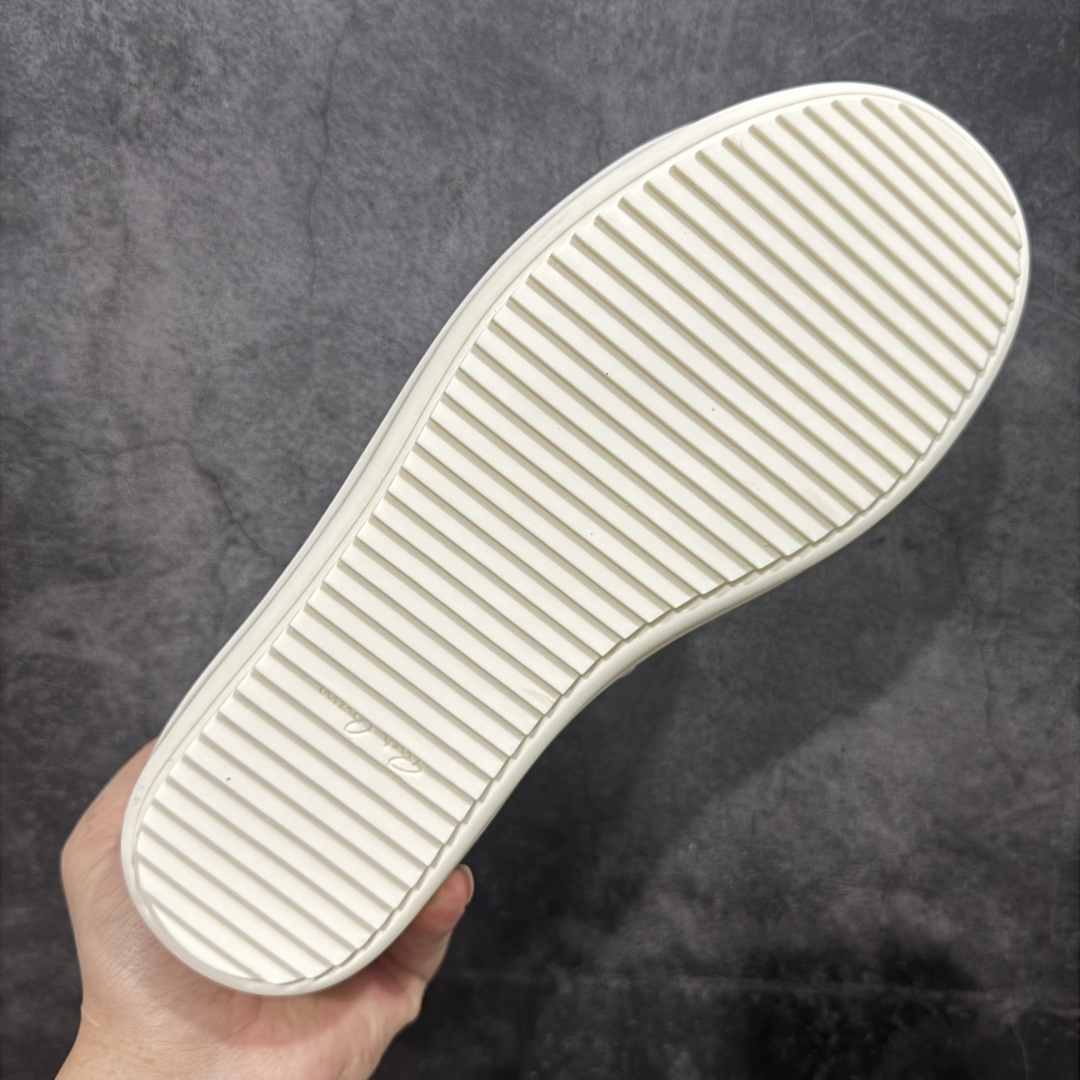 【定制版】Rick Owens Drkshdw 瑞克·欧文斯低帮皮面时尚运动板鞋 绑带浅灰
