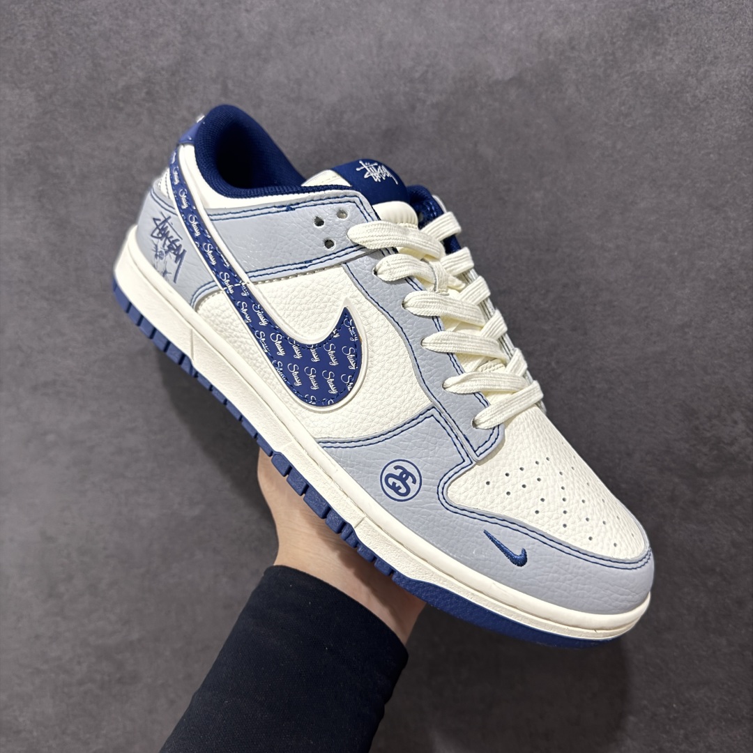 【定制版】Nike SB Dunk Low 斯图西联名 英文蓝勾 周年高端定制 低帮休闲板鞋 XS6089-595