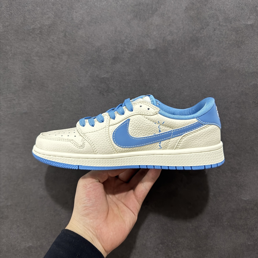 【定制版】Travis Scott x Fragment Design x Air Jordan 1 Low OG SP AJ1 迪奥联名 天蓝米白 低帮文化休闲板鞋 LD2025-028