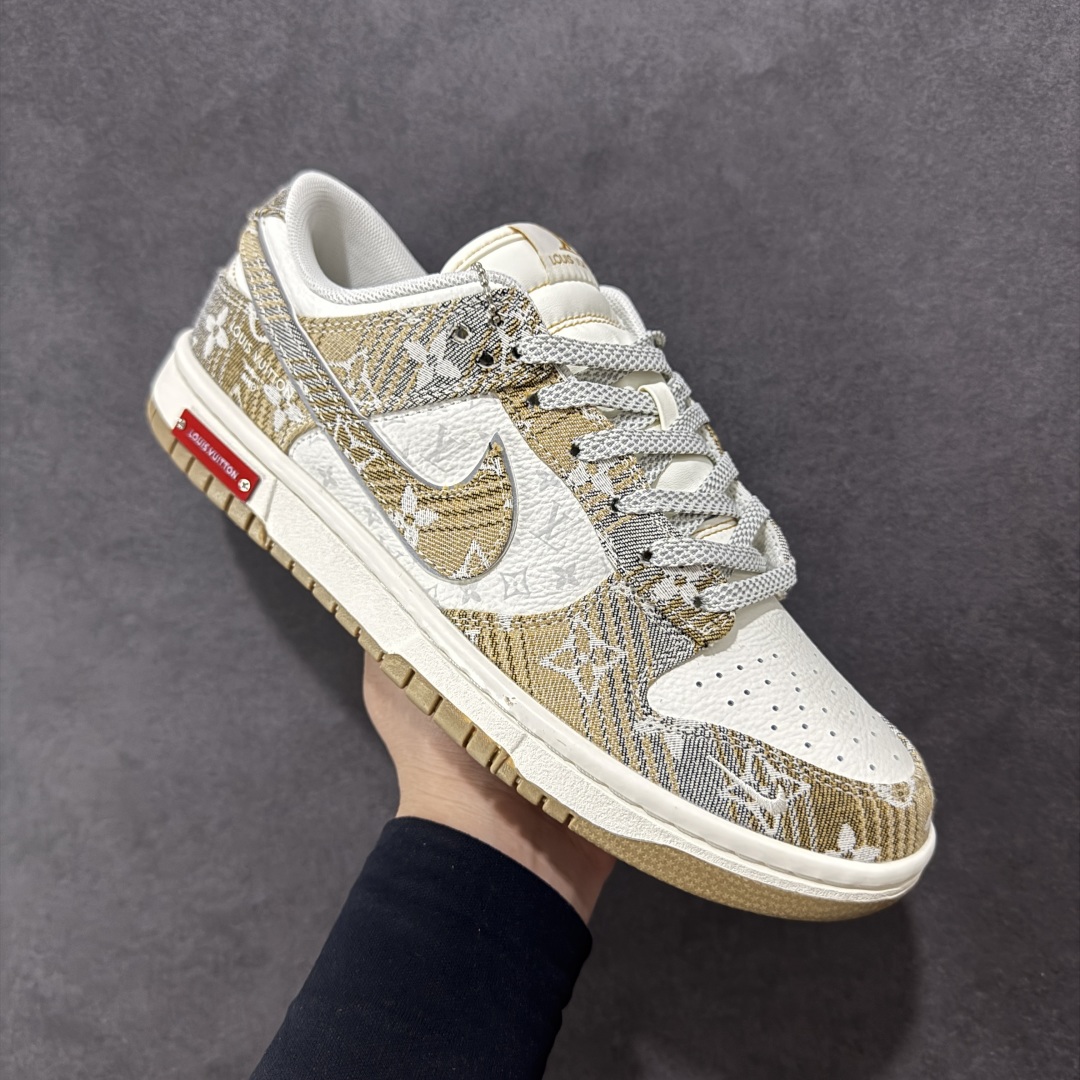 【定制版】Nike SB Dunk Low LV联名 卡其灰 周年高端定制 低帮休闲板鞋 SC9772-810