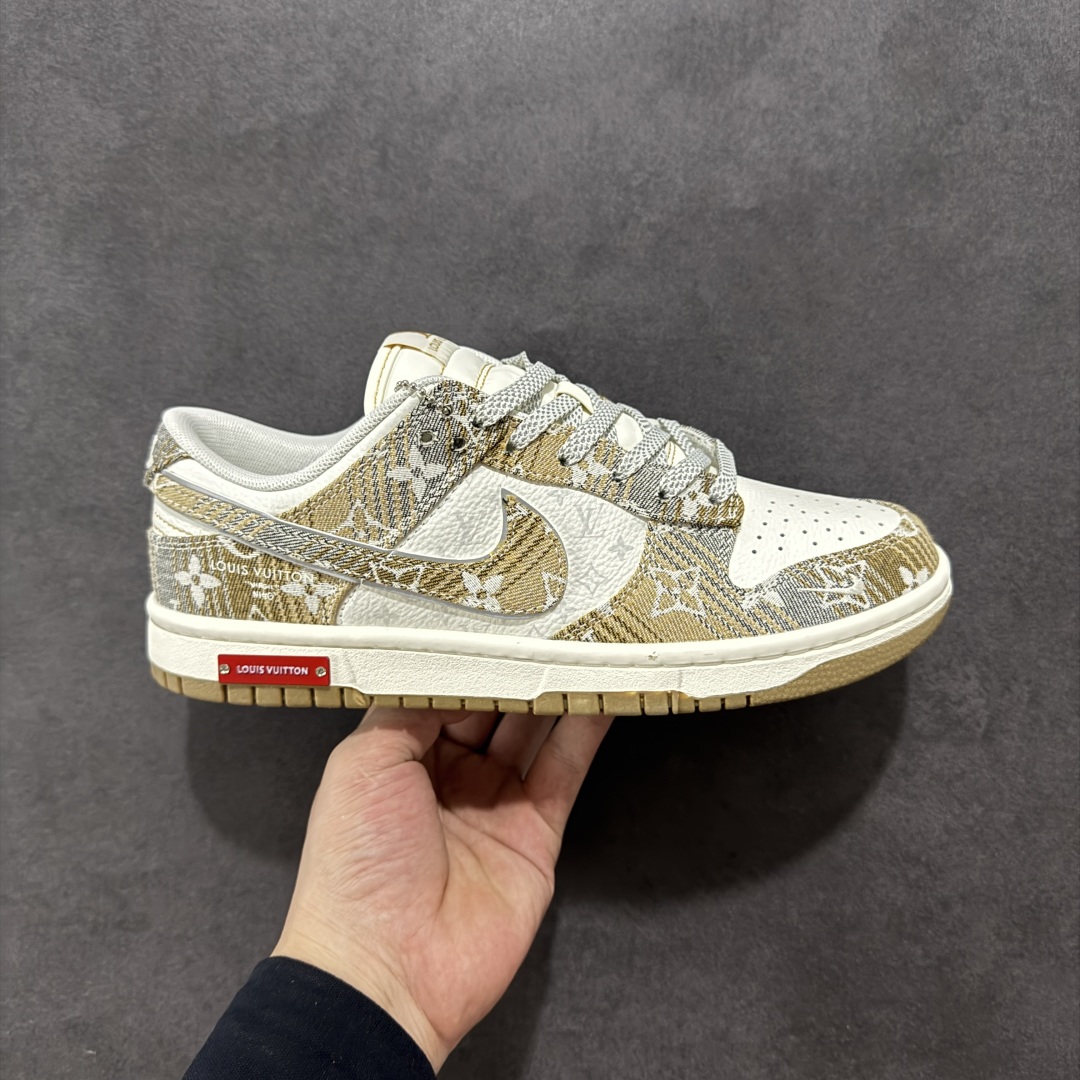 【定制版】Nike SB Dunk Low LV联名 卡其灰 周年高端定制 低帮休闲板鞋 SC9772-810