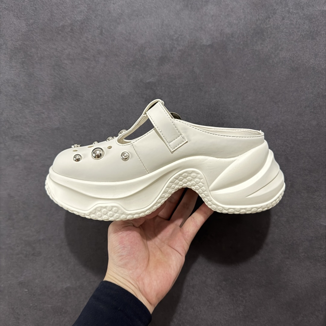 GG-CC 7.5CM 2025年夏季新款时尚厚底洞洞拖鞋女通勤沙滩凉拖