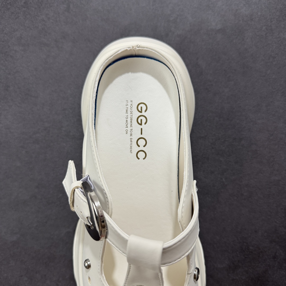 GG-CC 7.5CM 2025年夏季新款时尚厚底洞洞拖鞋女通勤沙滩凉拖