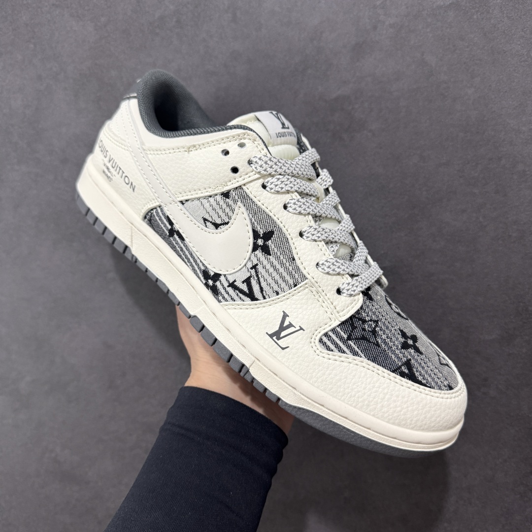 【定制版】Nike SB Dunk Low LV联名 米白印花白勾 周年高端定制 低帮休闲板鞋 FC1688-230