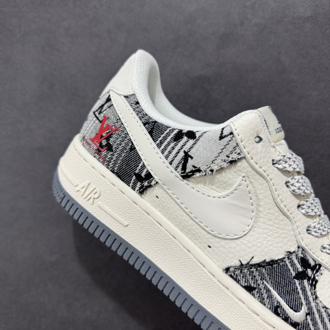 【定制版】Nike Air Force 1'07 Low LV联名 黑灰印花牛仔 空军一号低帮休闲板鞋 XS1958-587