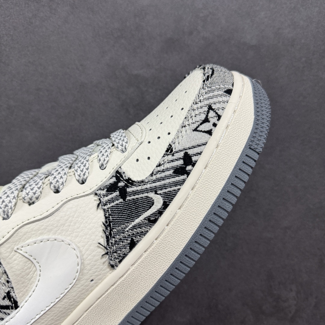 【定制版】Nike Air Force 1'07 Low LV联名 黑灰印花牛仔 空军一号低帮休闲板鞋 XS1958-587