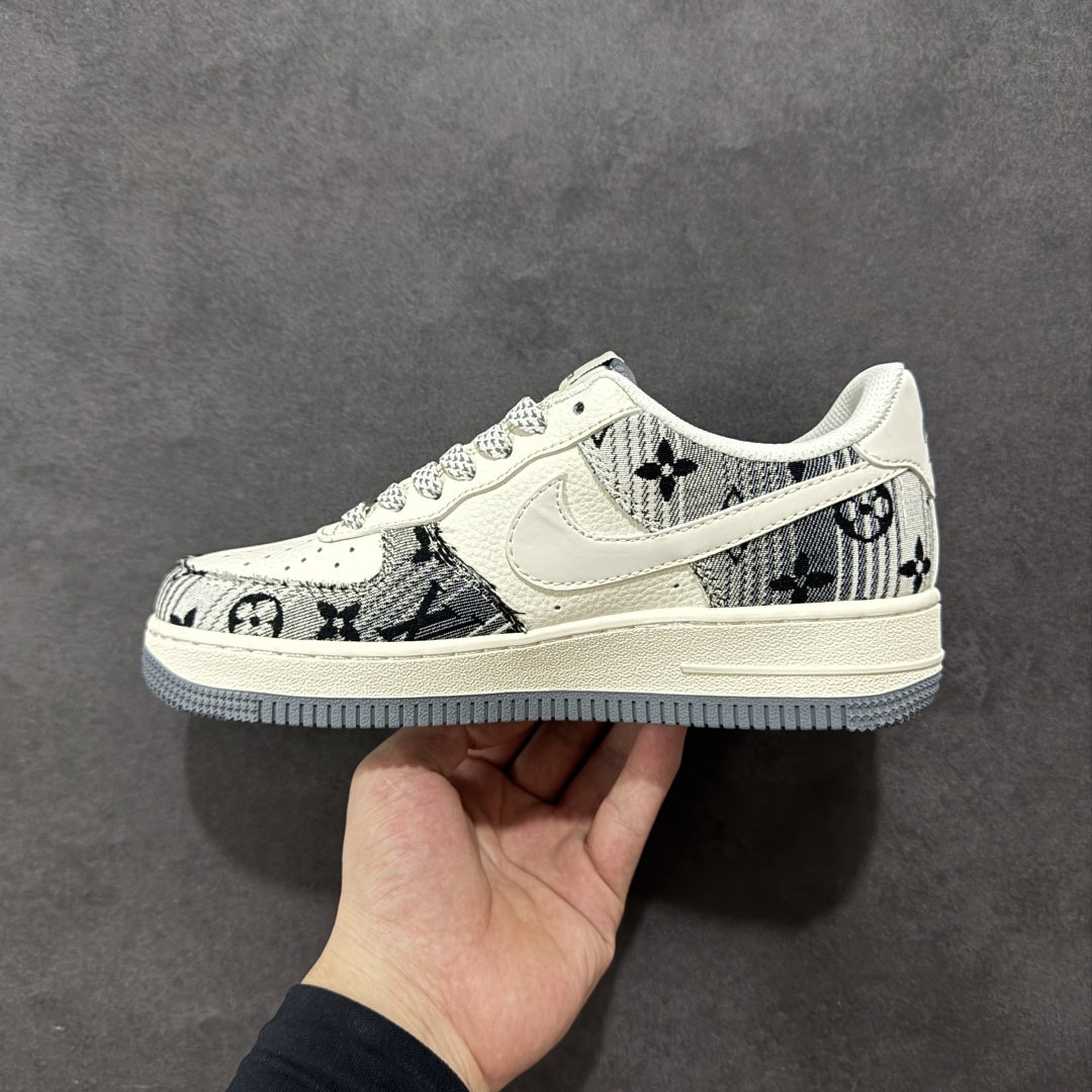 【定制版】Nike Air Force 1'07 Low LV联名 黑灰印花牛仔 空军一号低帮休闲板鞋 XS1958-587