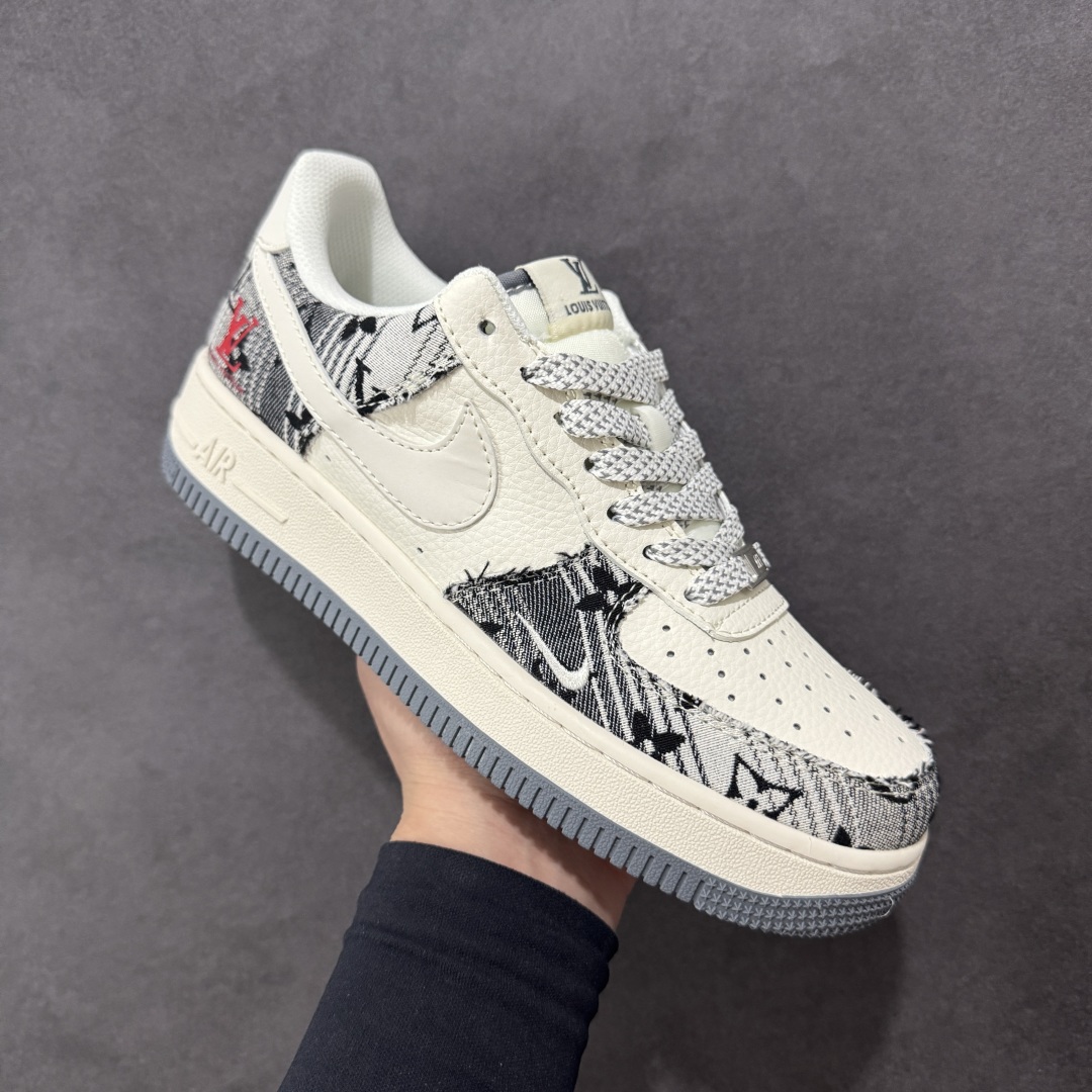 【定制版】Nike Air Force 1'07 Low LV联名 黑灰印花牛仔 空军一号低帮休闲板鞋 XS1958-587