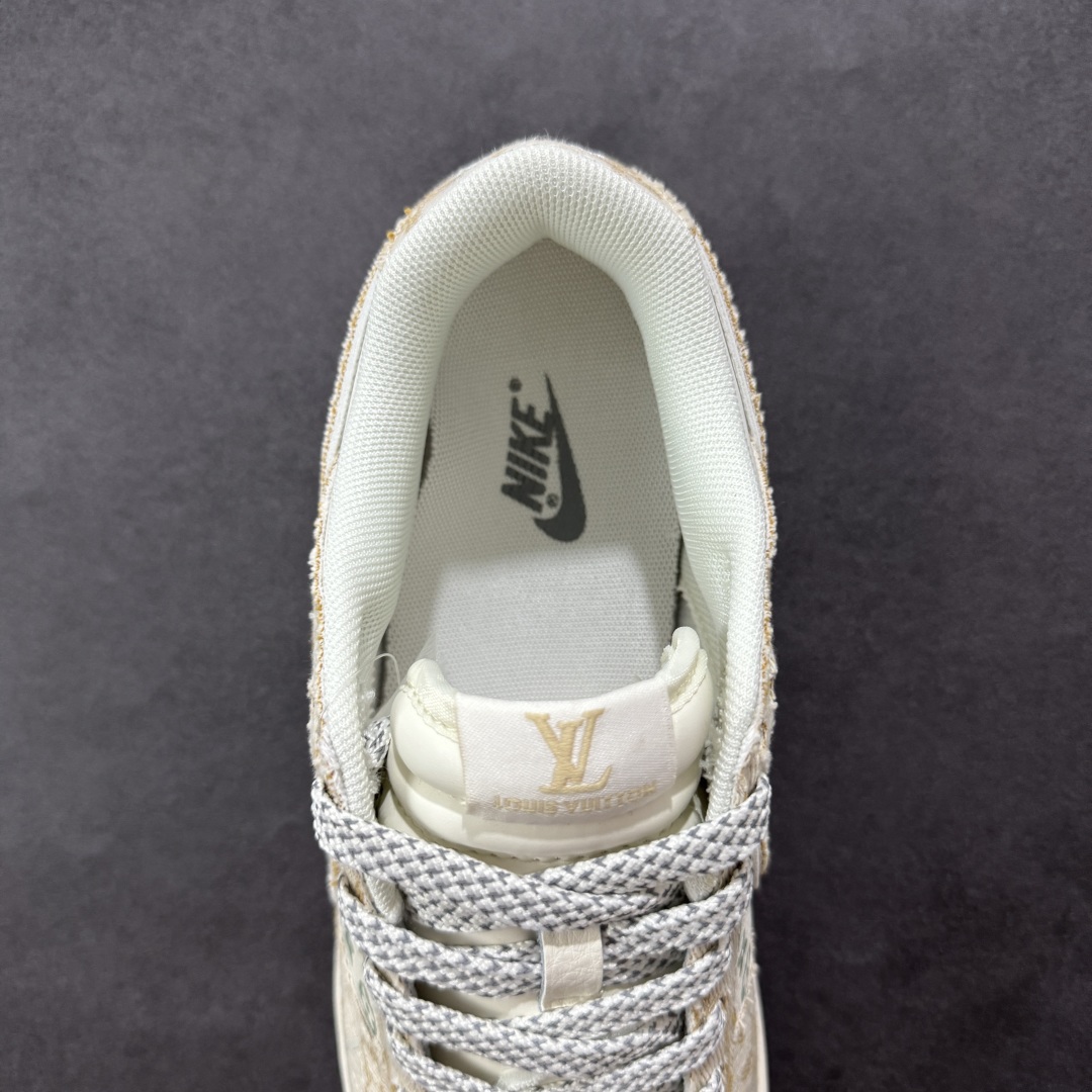 【定制版】Nike SB Dunk Low LV联名 织布印花卡其勾 周年高端定制 低帮休闲板鞋 YX5066-352