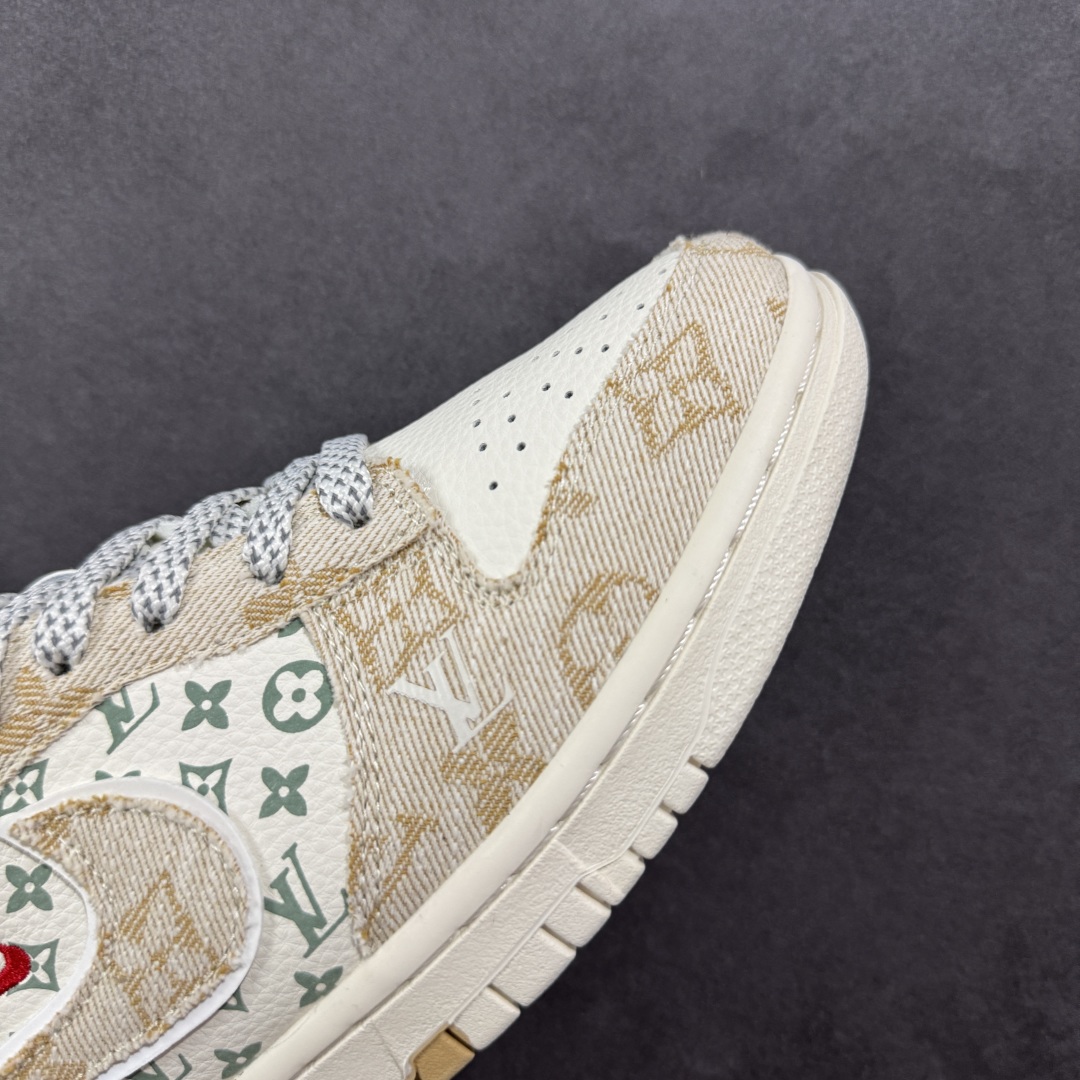 【定制版】Nike SB Dunk Low LV联名 织布印花卡其勾 周年高端定制 低帮休闲板鞋 YX5066-352