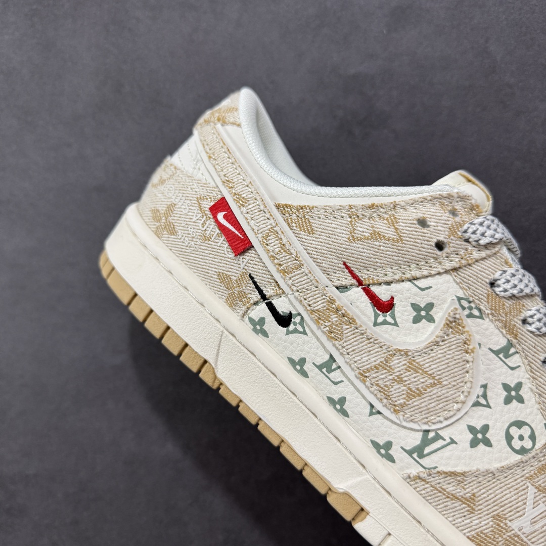 【定制版】Nike SB Dunk Low LV联名 织布印花卡其勾 周年高端定制 低帮休闲板鞋 YX5066-352
