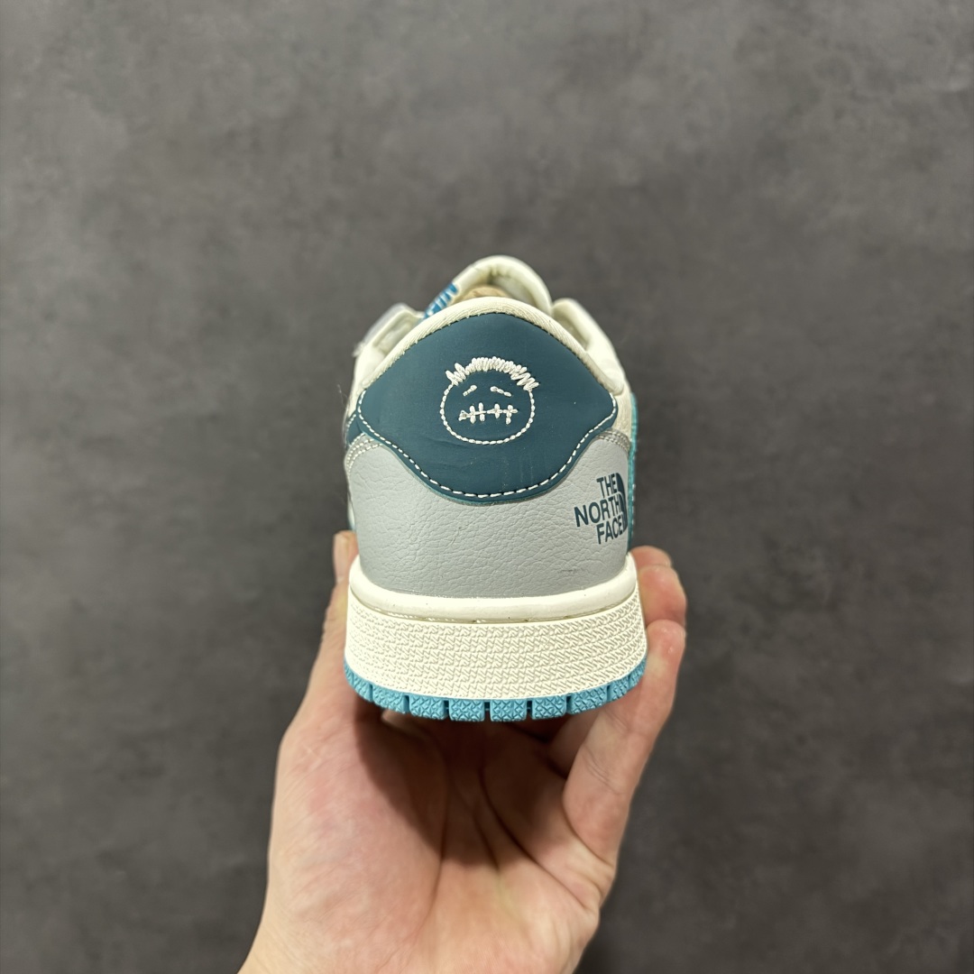 【定制版】Travis Scott x Fragment Design x Air Jordan 1 Low OG SP AJ1 北面联名 青方格勾 低帮文化休闲板鞋 LD2025-026