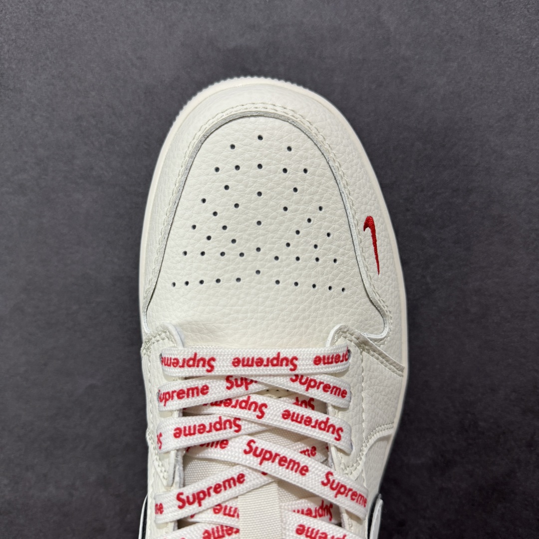 【定制版】Air Jordan 1 Low AJ1 乔1 Supreme联名 米白水晶底 高端定制低帮复古篮球鞋 XX3168-186