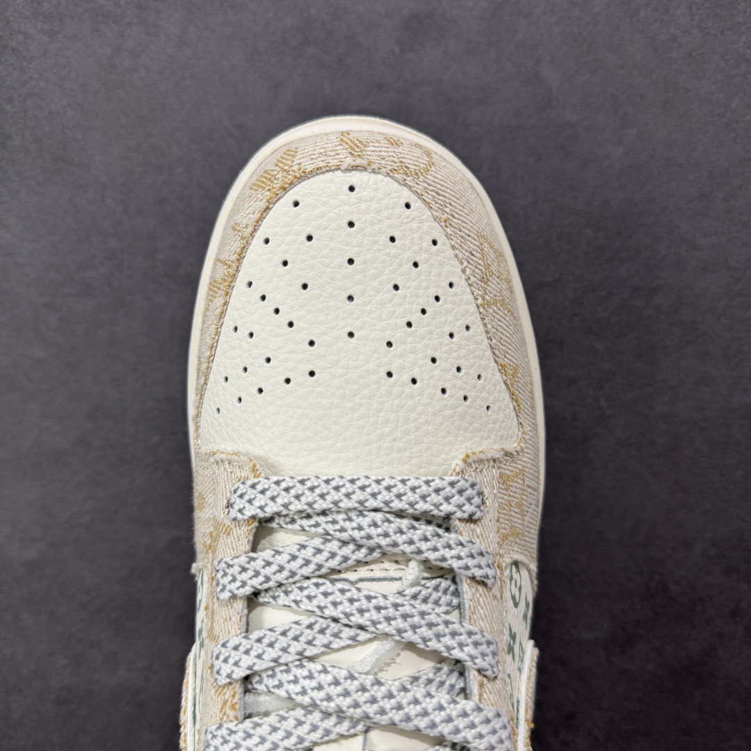 【定制版】Nike SB Dunk Low LV联名 织布印花卡其勾 周年高端定制 低帮休闲板鞋 YX5066-352