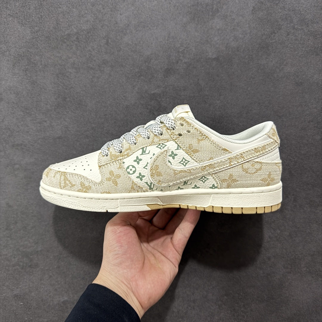 【定制版】Nike SB Dunk Low LV联名 织布印花卡其勾 周年高端定制 低帮休闲板鞋 YX5066-352