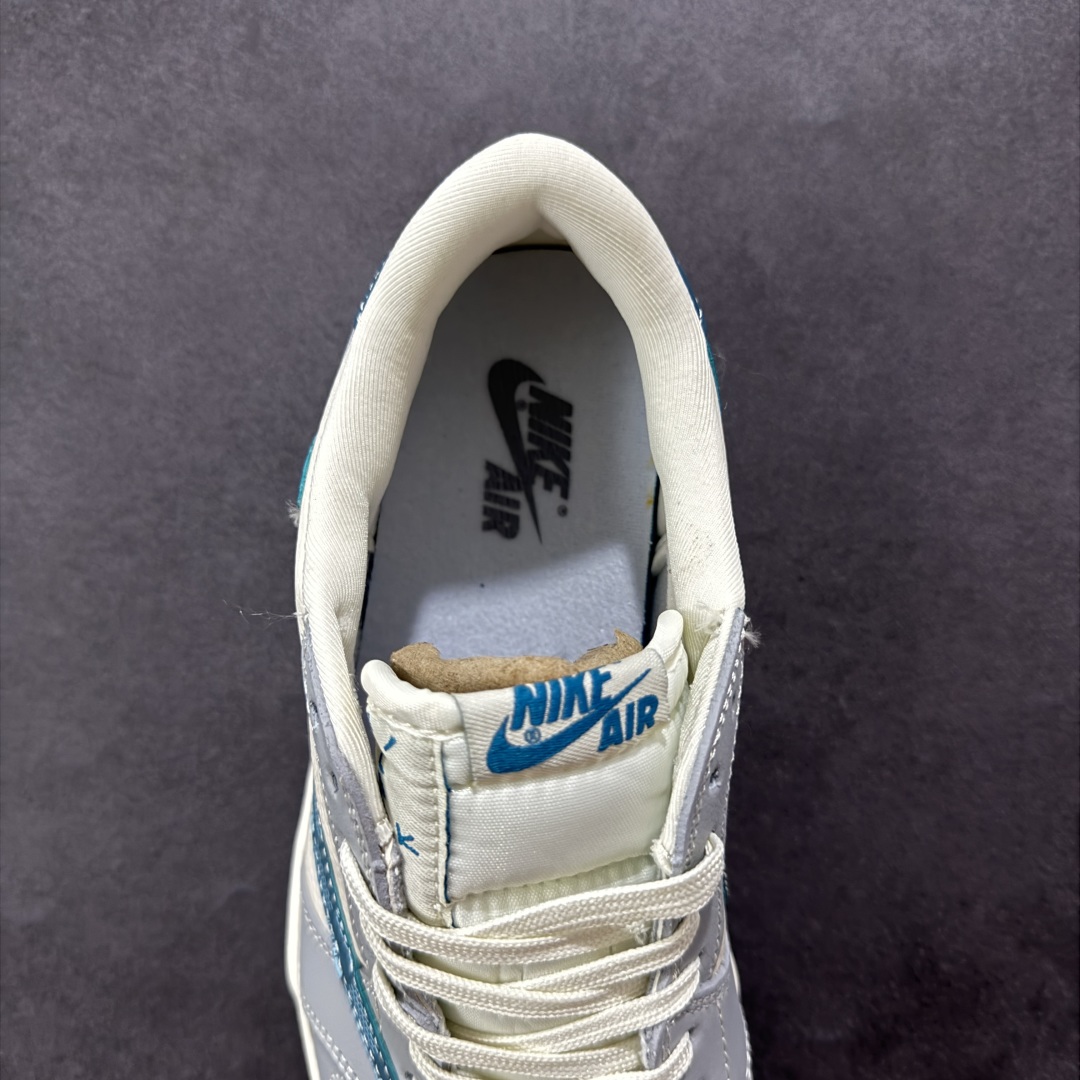 【定制版】Travis Scott x Fragment Design x Air Jordan 1 Low OG SP AJ1 北面联名 青方格勾 低帮文化休闲板鞋 LD2025-026
