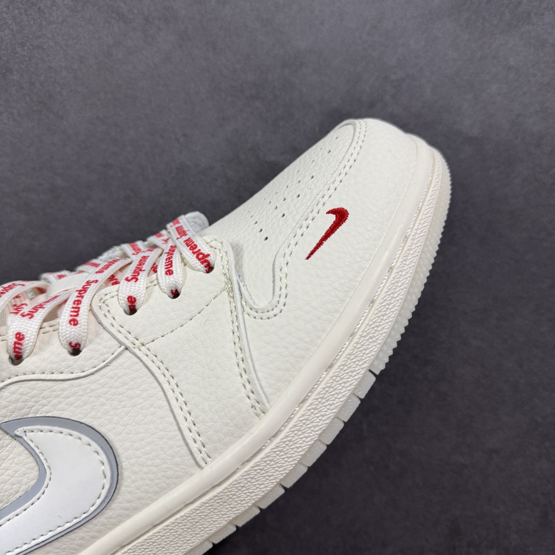 【定制版】Air Jordan 1 Low AJ1 乔1 Supreme联名 米白水晶底 高端定制低帮复古篮球鞋 XX3168-186