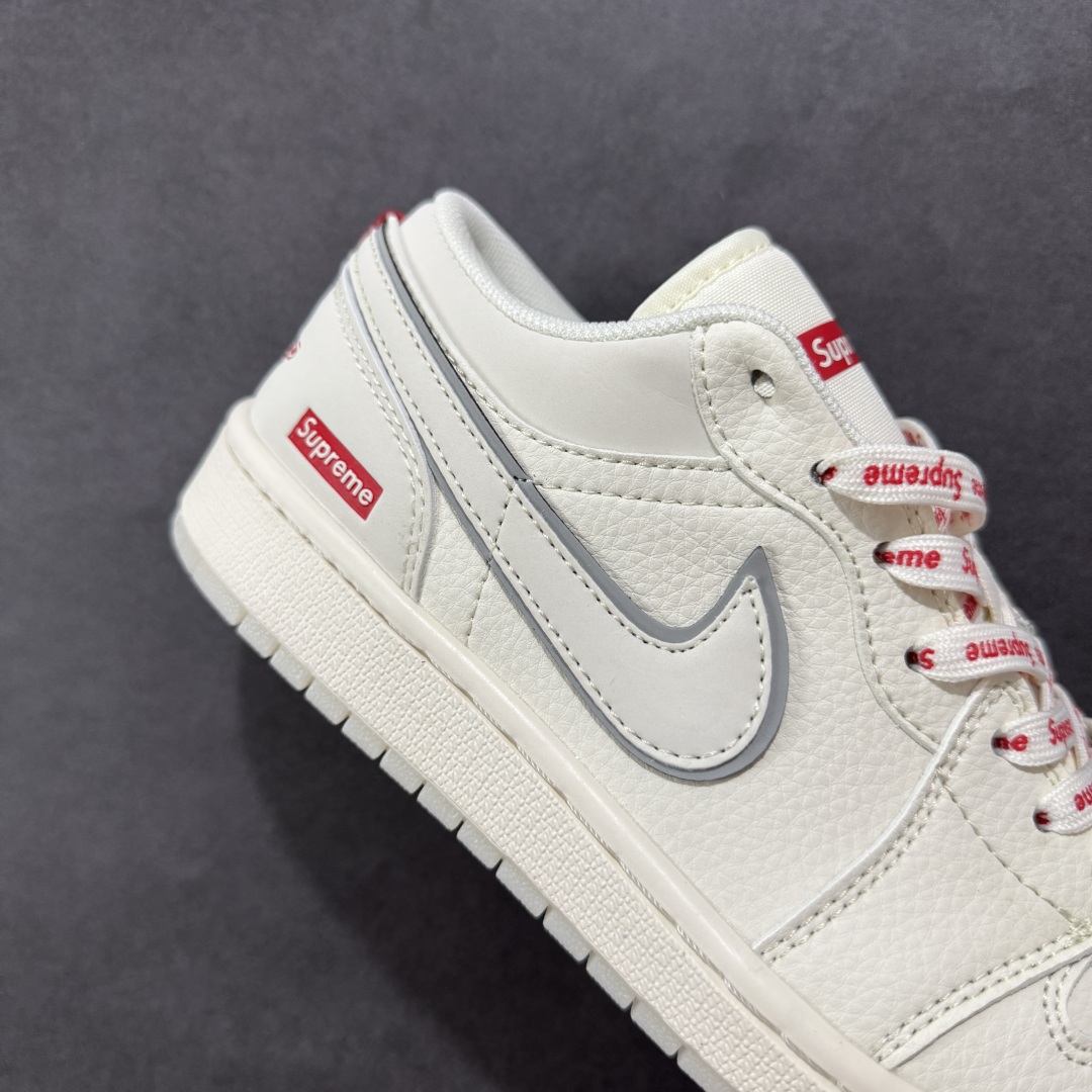 【定制版】Air Jordan 1 Low AJ1 乔1 Supreme联名 米白水晶底 高端定制低帮复古篮球鞋 XX3168-186
