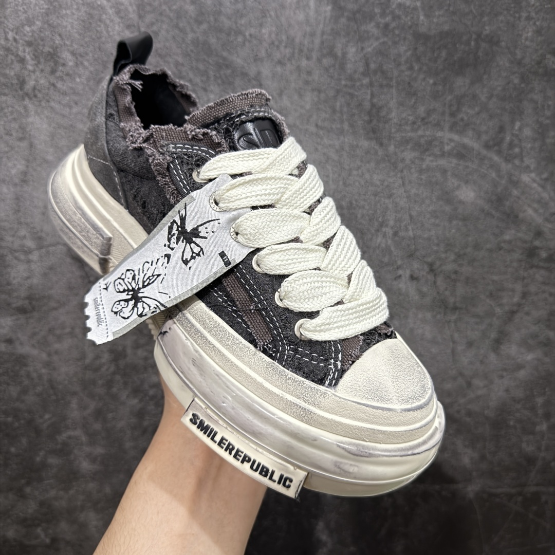 图片[3]-【广东纯原版本】SMILEREPUBLIC INCEPTION GRAY FRINGE 檀健次70s灰色流苏增高低帮帆布休闲鞋  #采用了高质量环保型帆布材料，经过多重精湛的工艺制作而成。以70年代盛兴的帆布鞋为设计灵感，将品牌logo镶嵌于鞋底，百搭时尚，尽显潮酷姿态！  尺码：35 36 37 38 39 40 41 42 43 44-选品中心