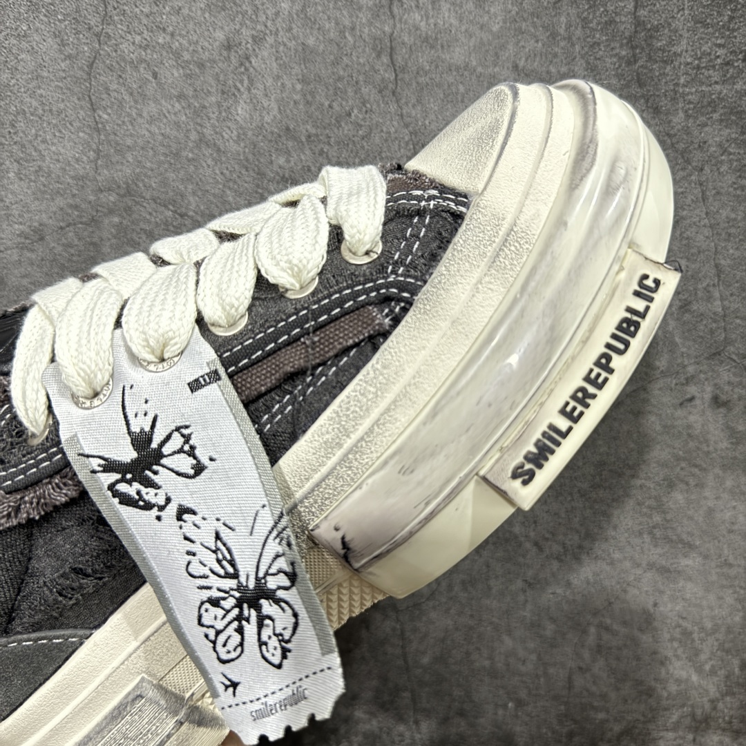 图片[6]-【广东纯原版本】SMILEREPUBLIC INCEPTION GRAY FRINGE 檀健次70s灰色流苏增高低帮帆布休闲鞋  #采用了高质量环保型帆布材料，经过多重精湛的工艺制作而成。以70年代盛兴的帆布鞋为设计灵感，将品牌logo镶嵌于鞋底，百搭时尚，尽显潮酷姿态！  尺码：35 36 37 38 39 40 41 42 43 44-选品中心