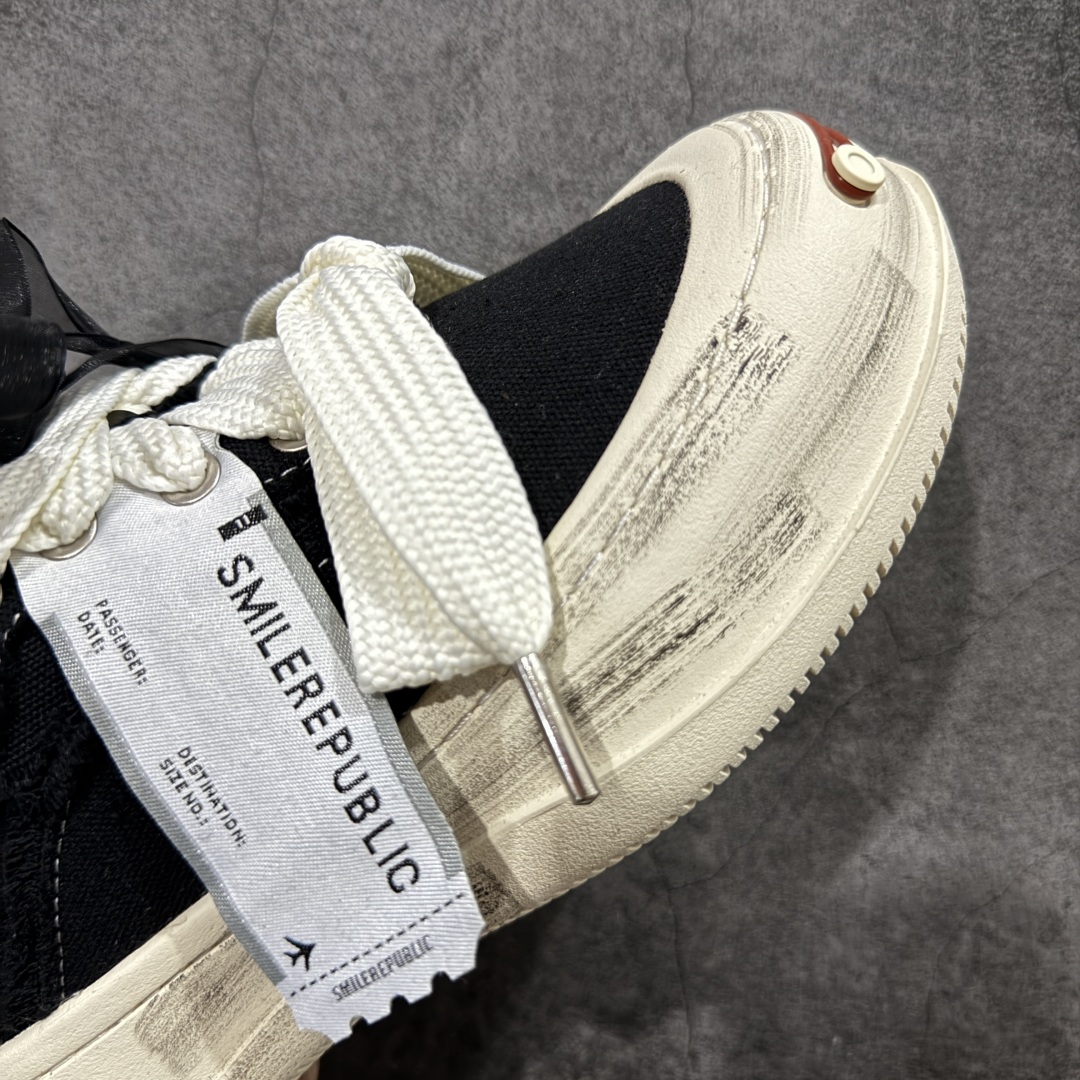 280 【广东纯原版本】檀健次主理新晋街头鞋履品牌SMILEREPUBLIC Canvas Sneakers Low 松糕厚底增高低帮反系带乞丐风帆布低帮休闲运动鞋“银白鳞片”SR20230101097