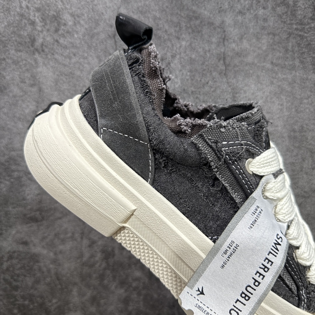 【广东纯原版本】SMILEREPUBLIC INCEPTION GRAY FRINGE 檀健次70s灰色流苏增高低帮帆布休闲鞋