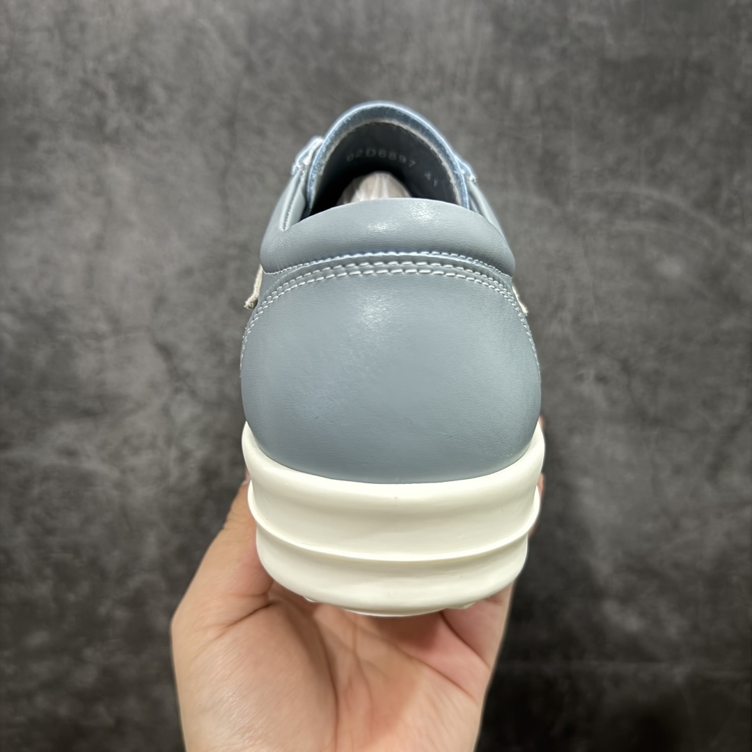 【G版纯原】Rick Owens Edfu 瑞克·欧文斯低帮皮面时尚运动板鞋 雾霾蓝
