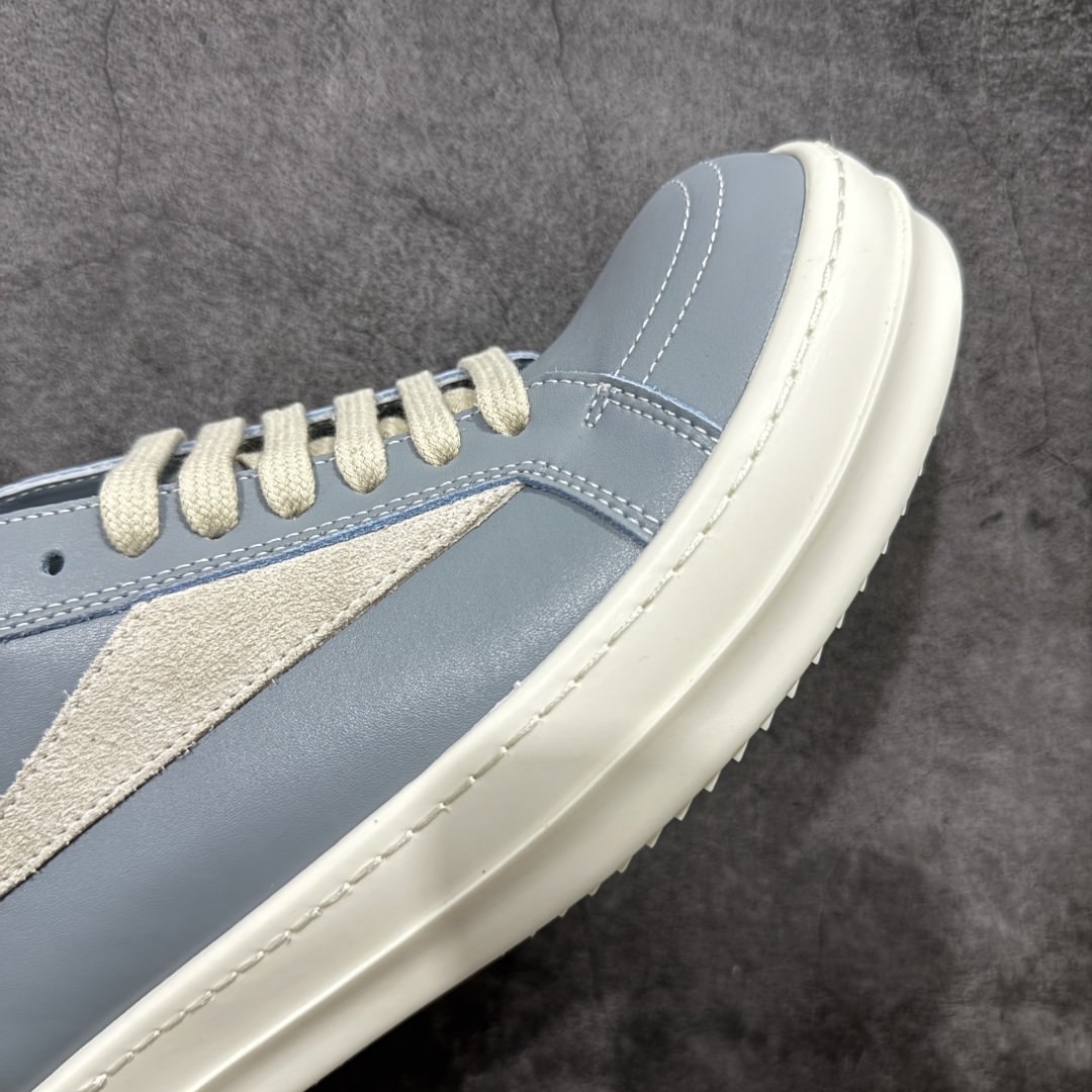 【G版纯原】Rick Owens Edfu 瑞克·欧文斯低帮皮面时尚运动板鞋 雾霾蓝