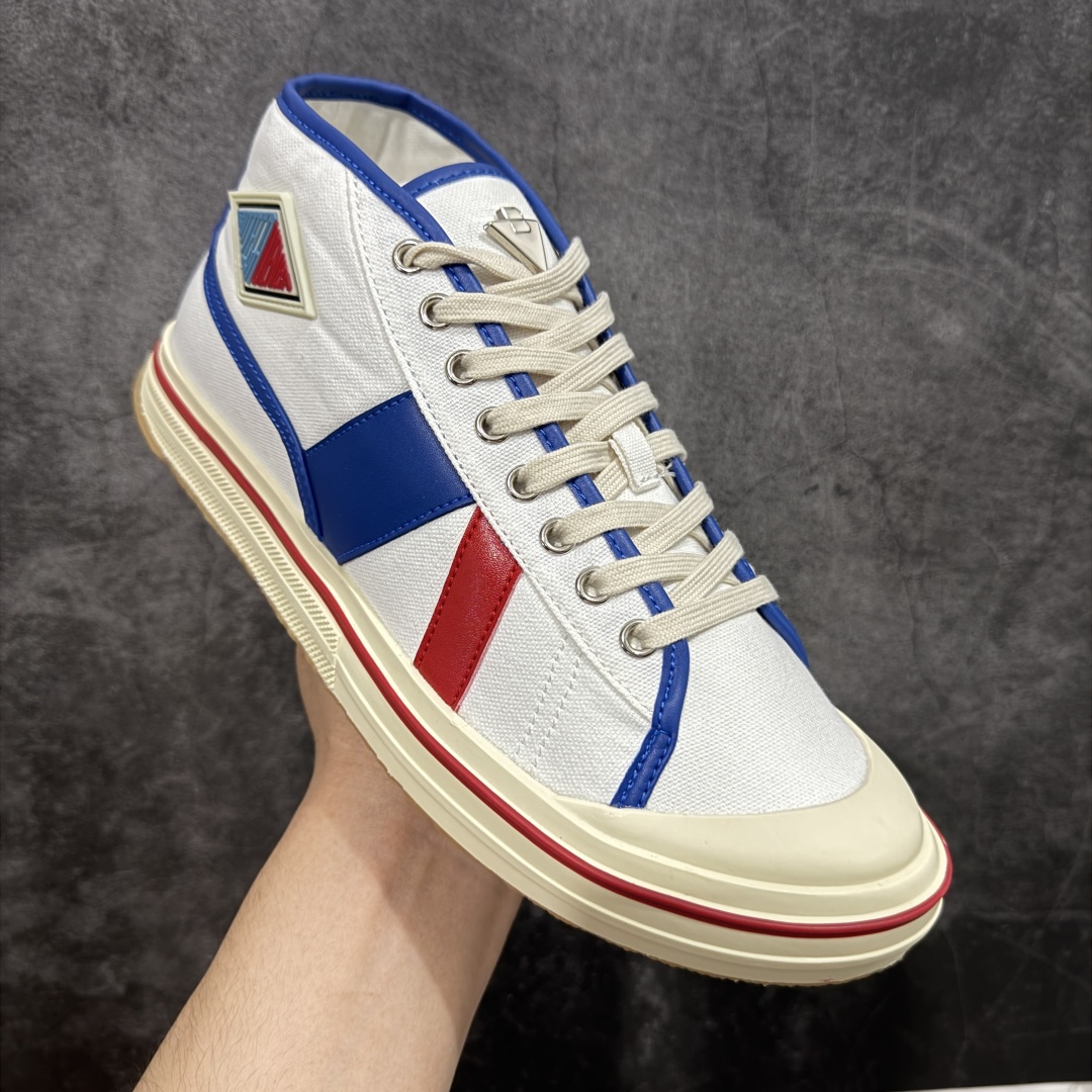 【YH版】意大利奢侈品牌-宝缇嘉/葆蝶家-Bottega Veneta Eliot Canvas Mid Sneakers 艾略特系列中帮复古舒适休闲运动板鞋“帆布红黄”