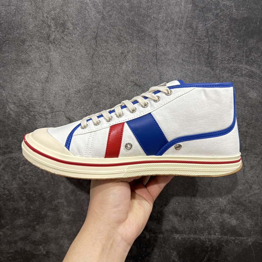 【YH版】意大利奢侈品牌-宝缇嘉/葆蝶家-Bottega Veneta Eliot Canvas Mid Sneakers 艾略特系列中帮复古舒适休闲运动板鞋“帆布红黄”