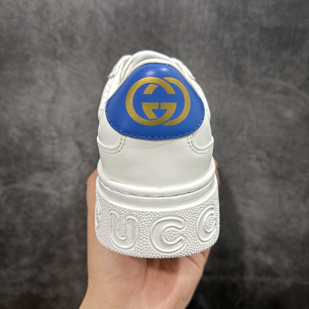 图片[4]-【HS顶级礼盒版】Gucci 2025全新升级版 GG情侣款厚底饼干鞋 小白鞋运动平板鞋 原版原色，配航空礼盒包装 明星 网红 小红书等必定种草打call❤ 原版定制牛皮面料(经典老花布，穿孔，压纹工艺)，原版底有大Gucci Logo，后跟还有个GG Logo， 原版定制，超柔软牛皮内里，牛皮垫脚👍 5cm*厚底，经典gucci织带 尺码：35-45-选品中心
