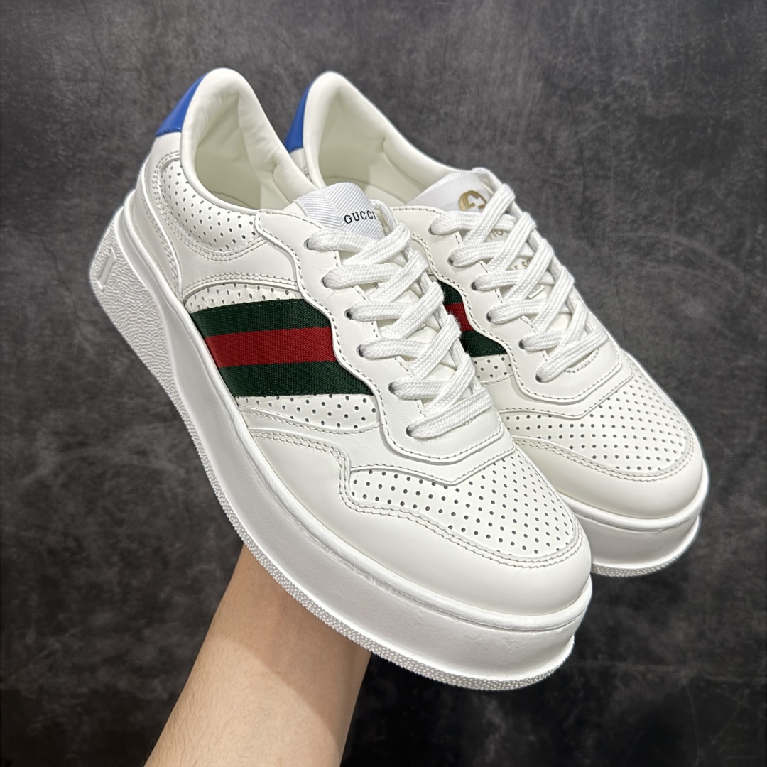 【HS顶级礼盒版】Gucci 2025全新升级版 GG情侣款厚底饼干鞋 小白鞋运动平板鞋