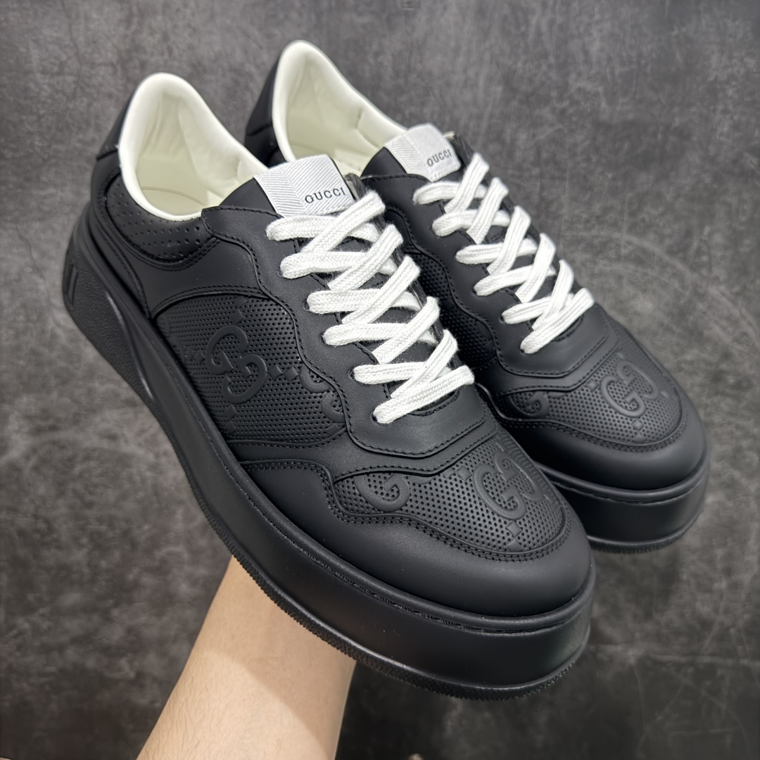 【HS顶级礼盒版】Gucci 2025全新升级版 GG情侣款厚底饼干鞋 小白鞋运动平板鞋