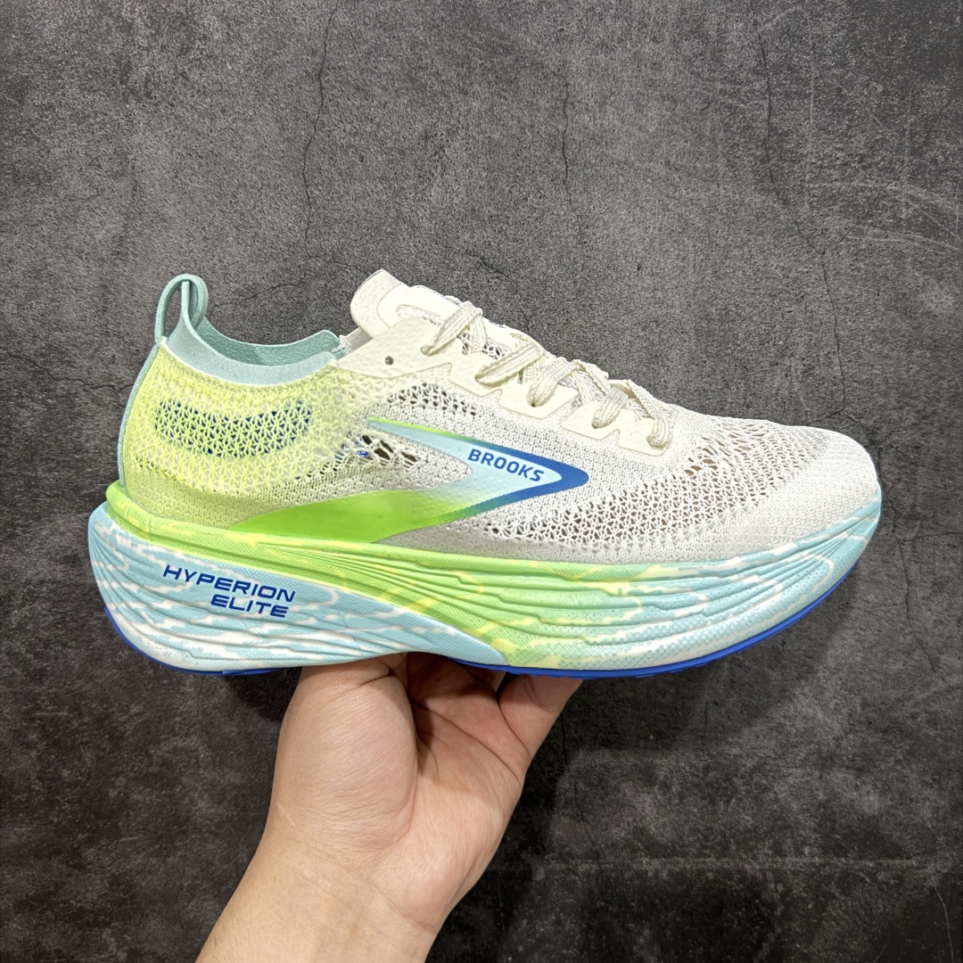【纯原版】Brooks布鲁克斯 Hyperion Elite 4 白绿 龙卷风系列越野竞速跑步鞋