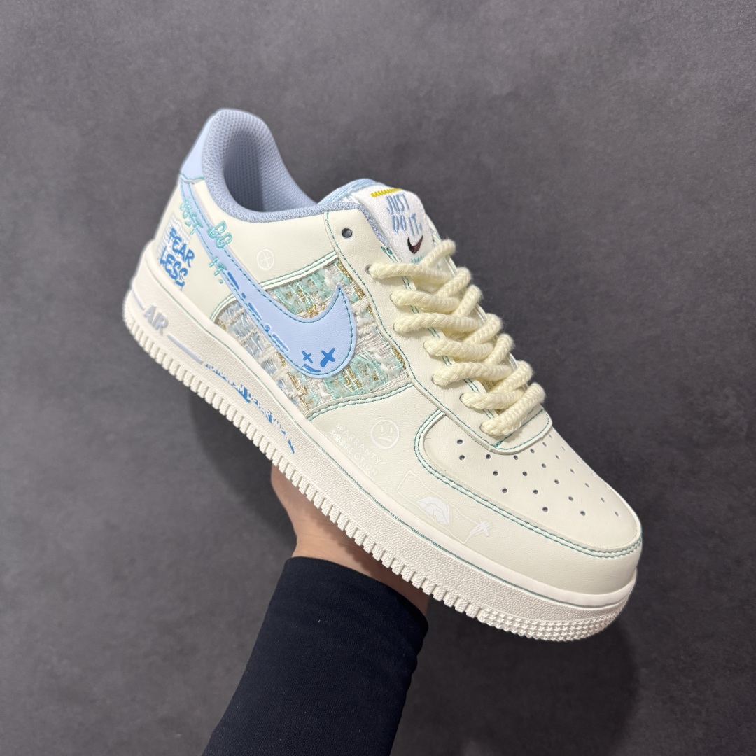 【定制版】Nike Air Force 1'07 Low ”Love Words” 小香风系列 蓝言情话 空军一号低帮休闲板鞋 FJ7740-510