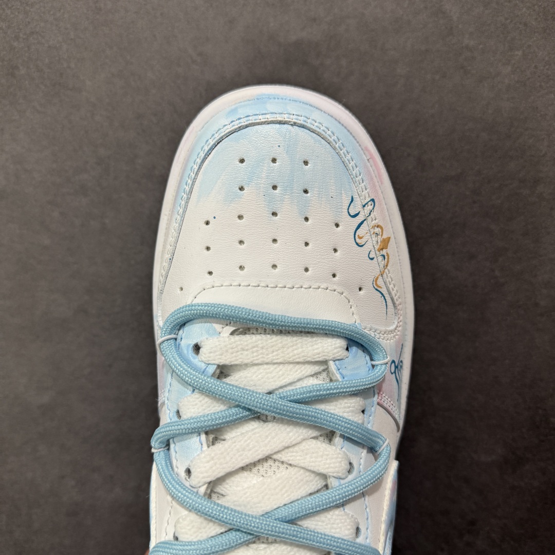 【定制球鞋]Nike Court Borough “蓝影逸姿”解构手绘 潮流简约低帮板鞋 BQ5448-215