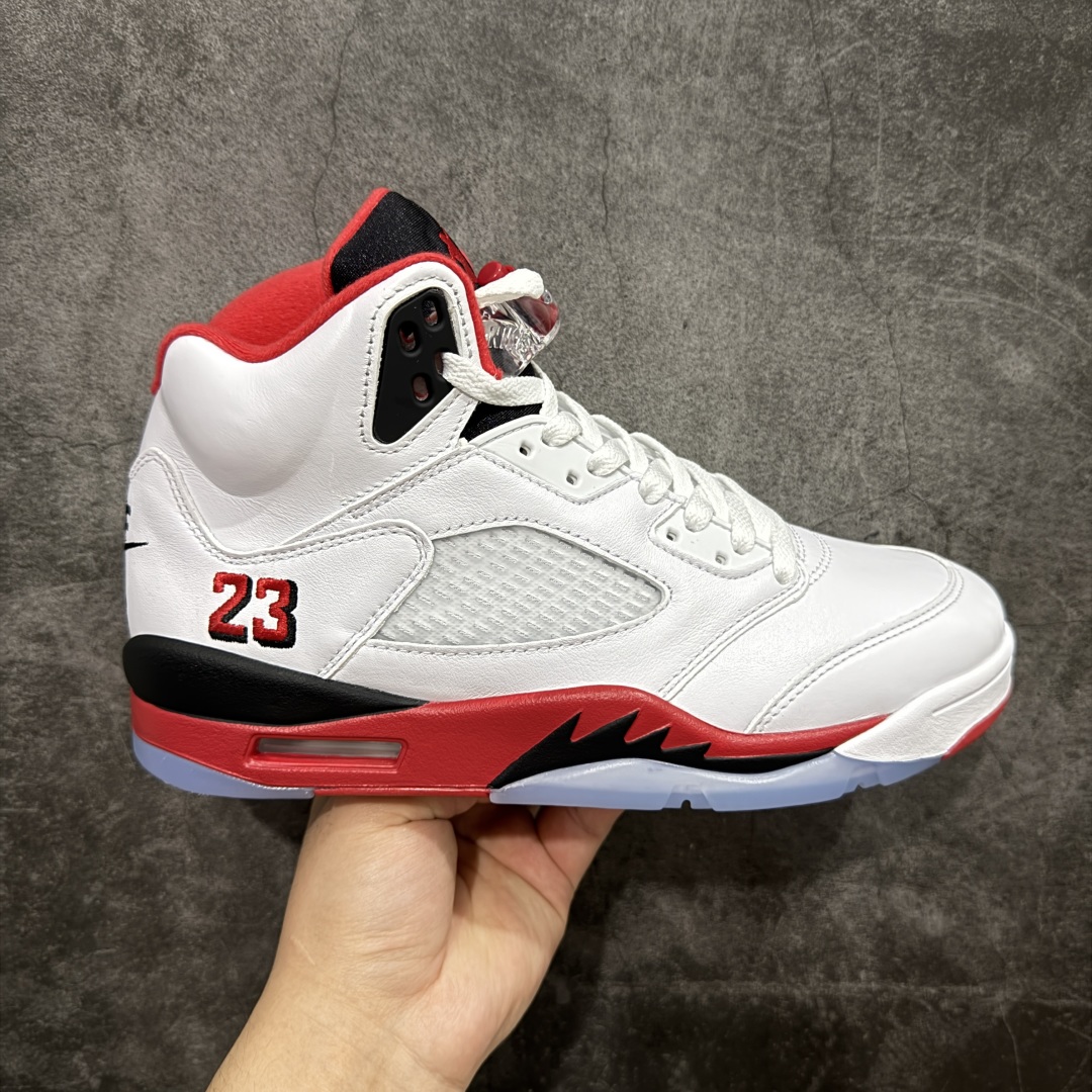  
【莞产】Air Jordan 5 Fire Red“Black Tongue” AJ5 高帮 复古篮