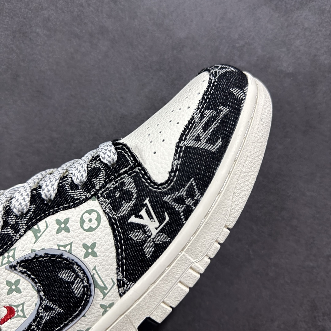 【定制版】Nike SB Dunk Low LV联名 黑牛仔黑勾 周年高端定制 低帮休闲板鞋 YX5066-351
