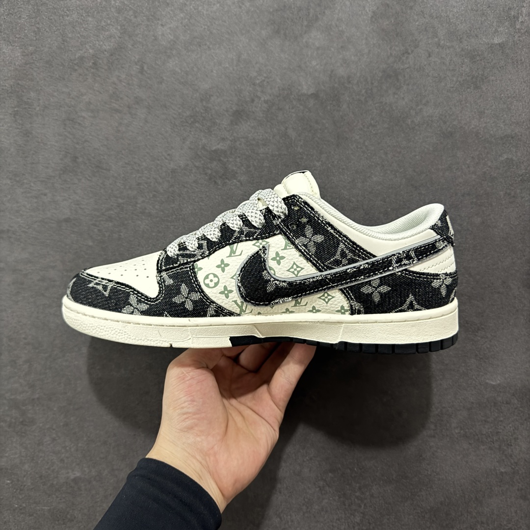【定制版】Nike SB Dunk Low LV联名 黑牛仔黑勾 周年高端定制 低帮休闲板鞋 YX5066-351