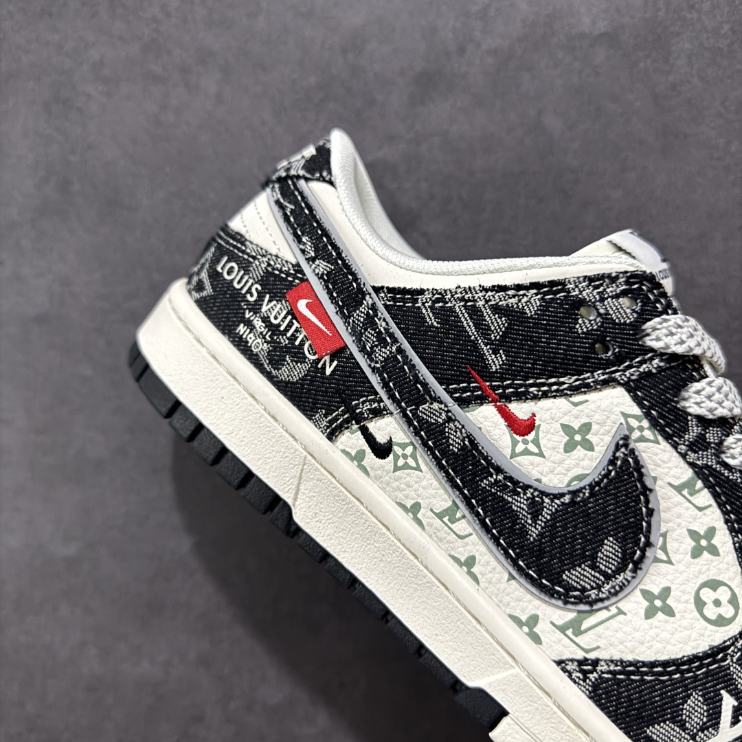 【定制版】Nike SB Dunk Low LV联名 黑牛仔黑勾 周年高端定制 低帮休闲板鞋 YX5066-351