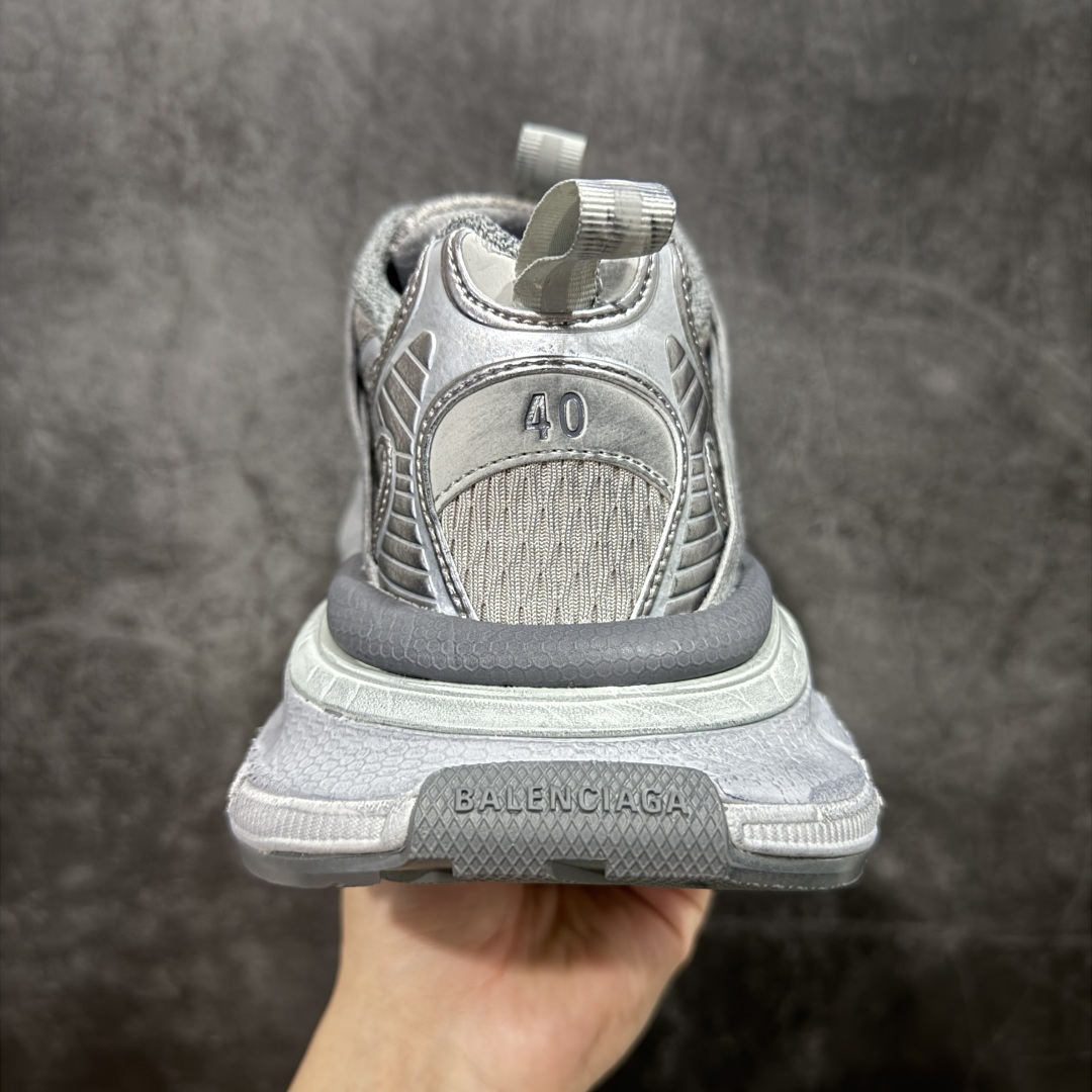 图片[4]-【OK版】巴黎3XL 蜘蛛侠绑带 银灰色 Balenciaga巴黎世家 24ss 绑带做旧款 巴黎十代网眼潮流百搭低帮老爹鞋 灰色 慢工出细活 最后出即最强 皮料钢丝纹高频工艺 整体鞋面及大底做旧 网眼破坏磨毛效果 各个方面均无可挑剔 货号：778698W3XLL9191 尺码：35-45 偏大一码 建议比正常运动鞋买小一号-选品中心