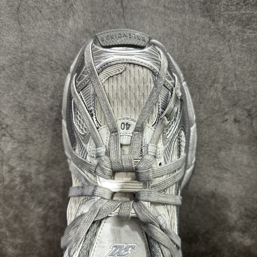 图片[5]-【OK版】巴黎3XL 蜘蛛侠绑带 银灰色 Balenciaga巴黎世家 24ss 绑带做旧款 巴黎十代网眼潮流百搭低帮老爹鞋 灰色 慢工出细活 最后出即最强 皮料钢丝纹高频工艺 整体鞋面及大底做旧 网眼破坏磨毛效果 各个方面均无可挑剔 货号：778698W3XLL9191 尺码：35-45 偏大一码 建议比正常运动鞋买小一号-选品中心