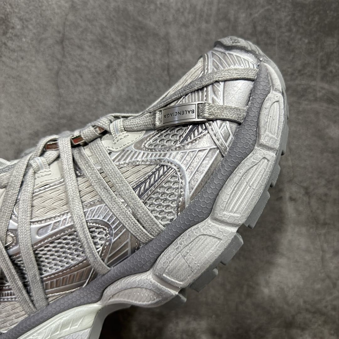 图片[6]-【OK版】巴黎3XL 蜘蛛侠绑带 银灰色 Balenciaga巴黎世家 24ss 绑带做旧款 巴黎十代网眼潮流百搭低帮老爹鞋 灰色 慢工出细活 最后出即最强 皮料钢丝纹高频工艺 整体鞋面及大底做旧 网眼破坏磨毛效果 各个方面均无可挑剔 货号：778698W3XLL9191 尺码：35-45 偏大一码 建议比正常运动鞋买小一号-选品中心